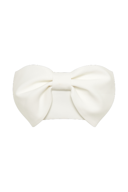 Katie Bow Crop Top - White-My Chic Way.All Rights Reserved