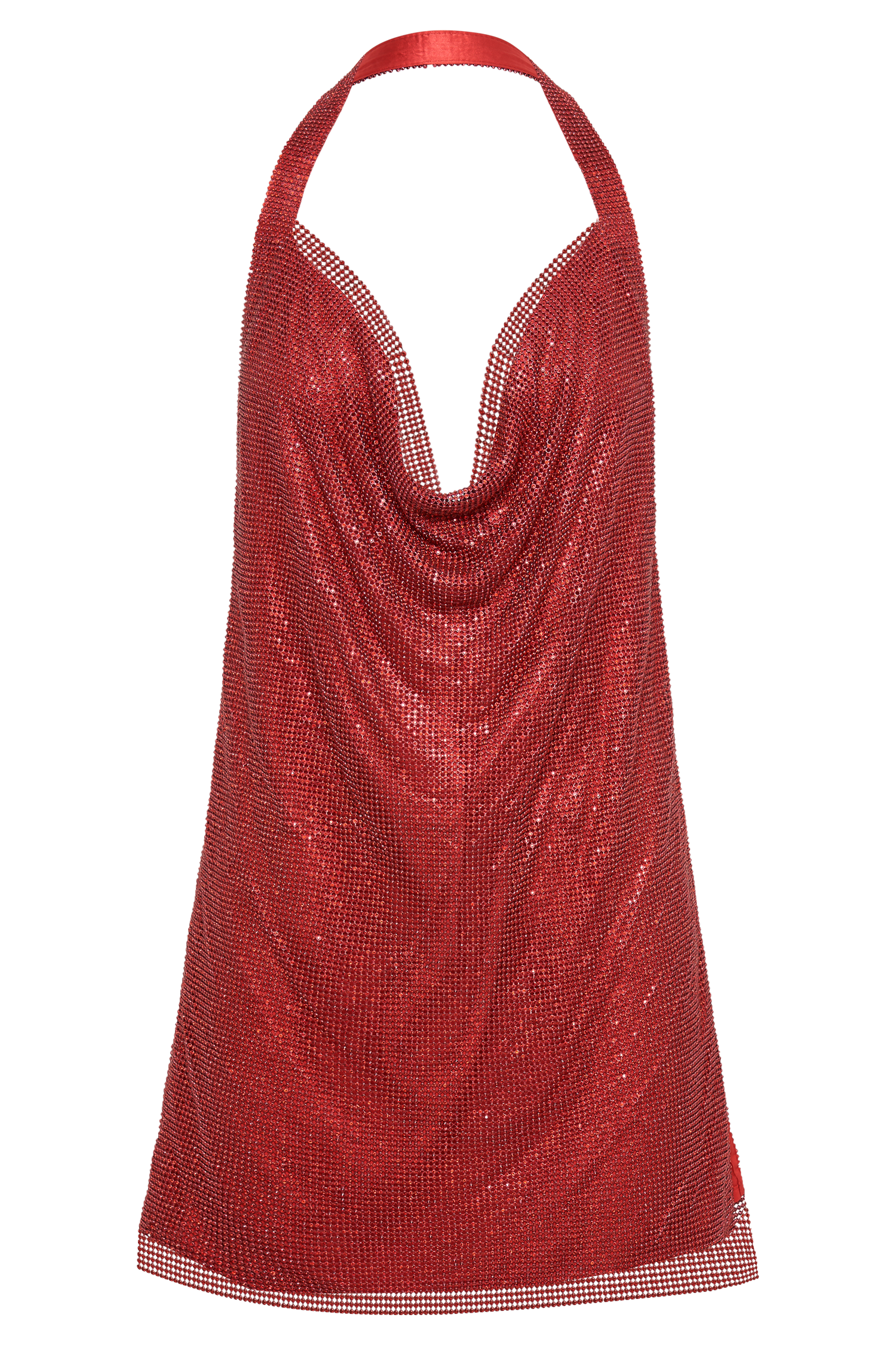Meilani Low Back Diamante Mesh Mini Dress - Red-My Chic Way.All Rights Reserved