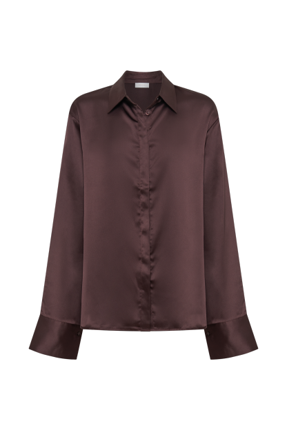 Nori Satin Shirt - Plum-My Chic Way.All Rights Reserved