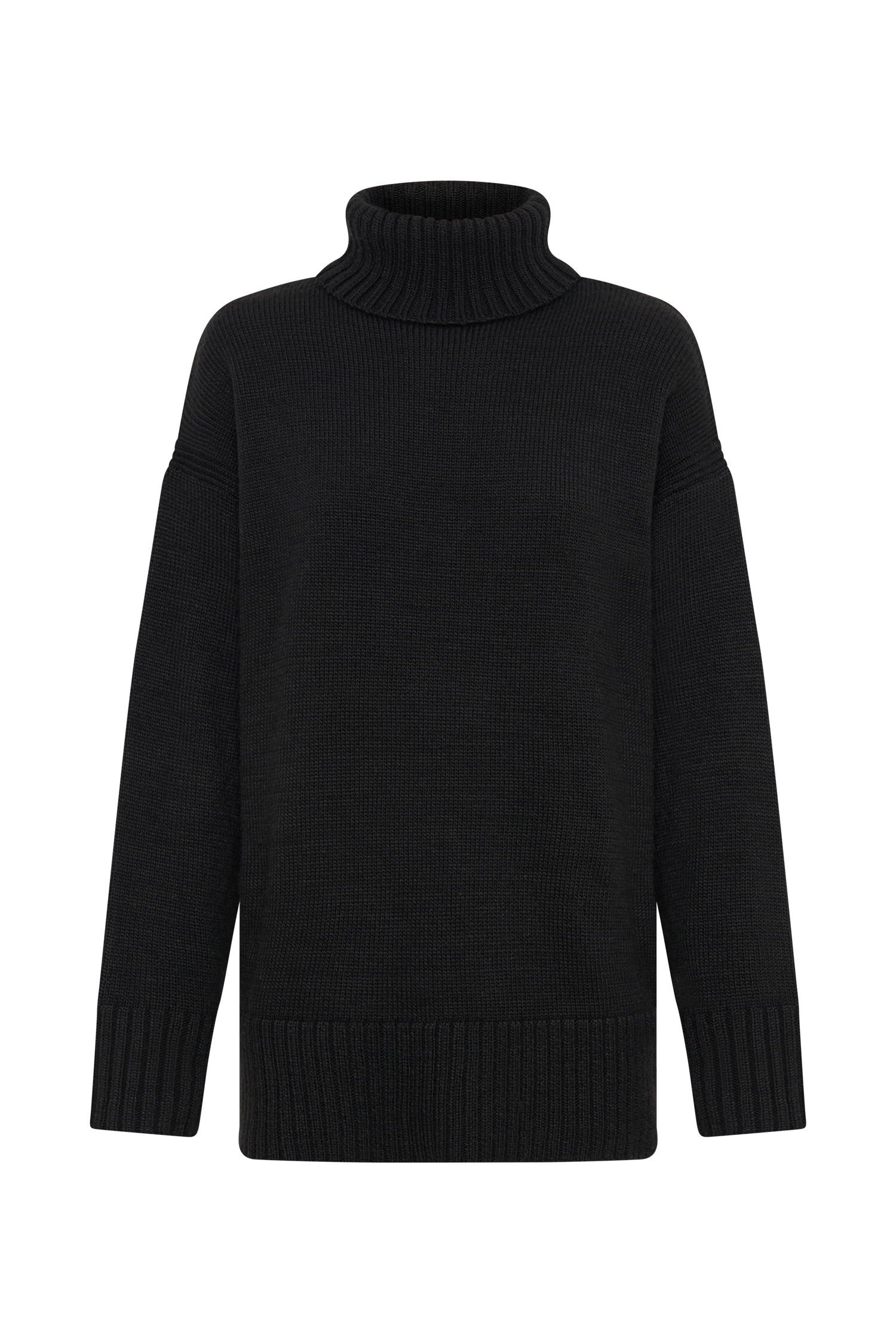 Brittany High Neck Knit Jumper - Black-My Chic Way.All Rights Reserved