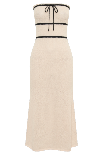 Dawn Strapless Knit Midi Dress - Cream-My Chic Way.All Rights Reserved