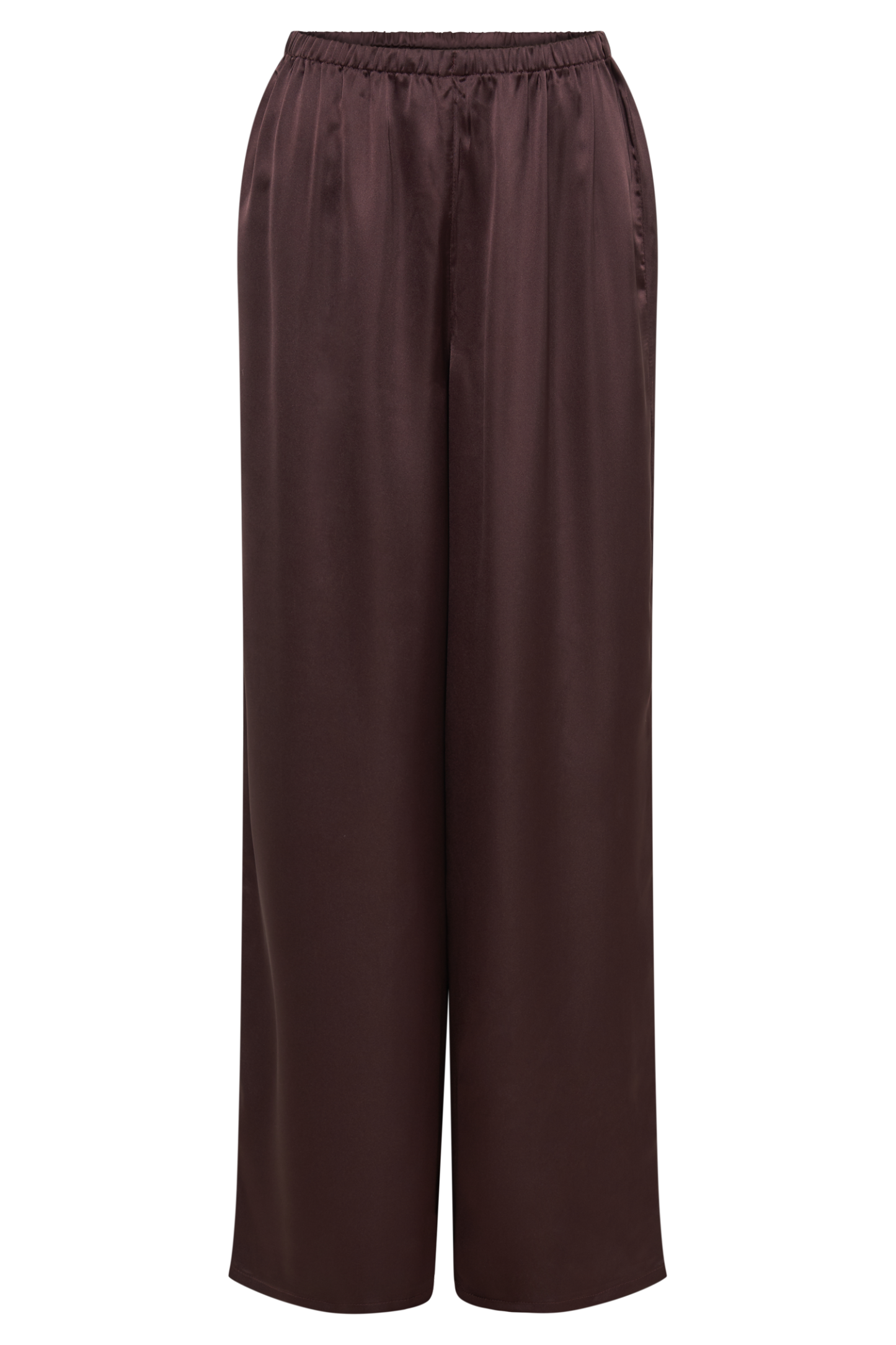 Marciela Satin Straight Leg Pant - Dark Chocolate-My Chic Way.All Rights Reserved