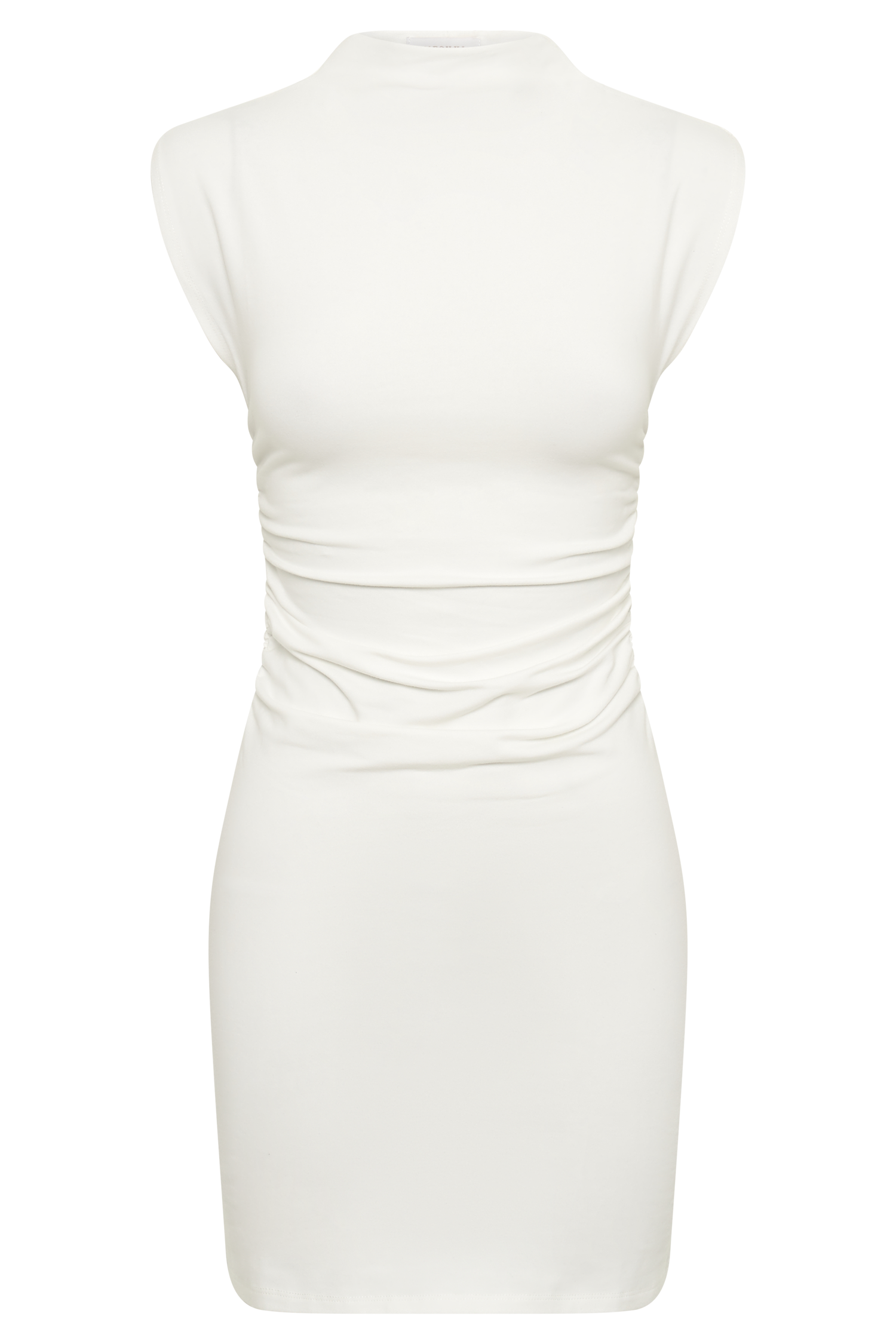 Melania High Neck Mini Dress - White-My Chic Way.All Rights Reserved