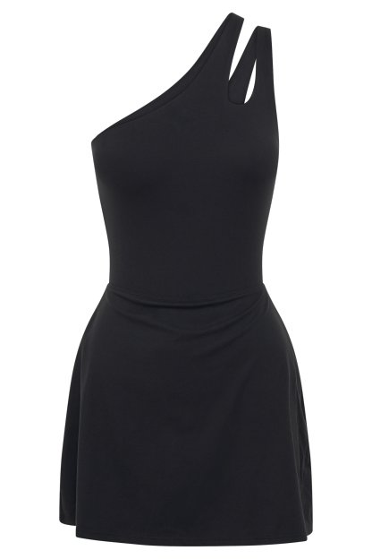 Maris One Shoulder Mini Dress - Black-My Chic Way.All Rights Reserved
