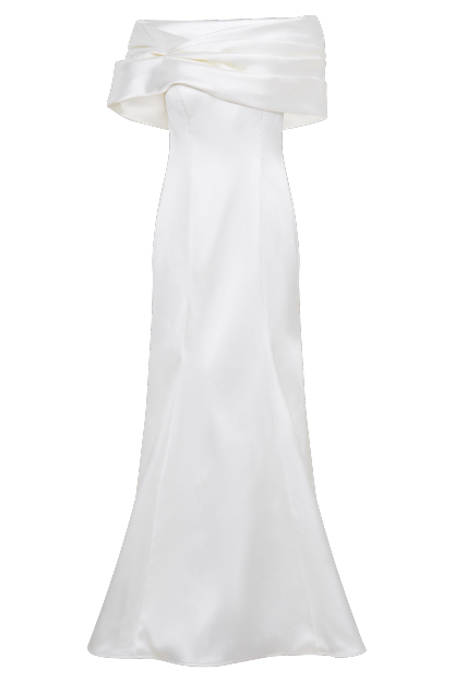 Saosire Satin Wedding Gown - White-My Chic Way.All Rights Reserved