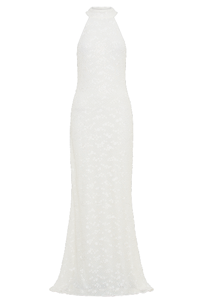 Emery Lace Halter Maxi Dress - White-My Chic Way.All Rights Reserved