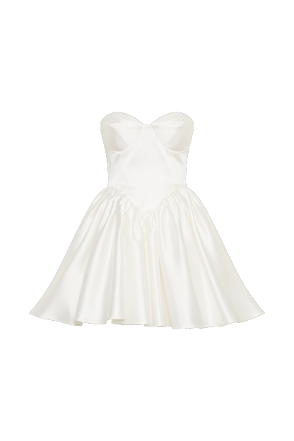 Hollie Structured Corset Mini Dress - White-My Chic Way.All Rights Reserved