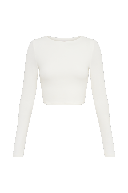Abigail Long Sleeve Modal Top - White-My Chic Way.All Rights Reserved