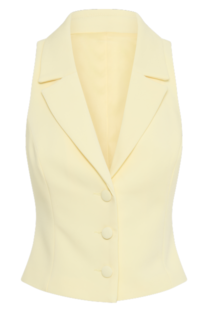 Mura Suiting Vest - Lemon-My Chic Way.All Rights Reserved