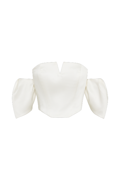 Portia Off Shoulder Satin Corset Top - White-My Chic Way.All Rights Reserved