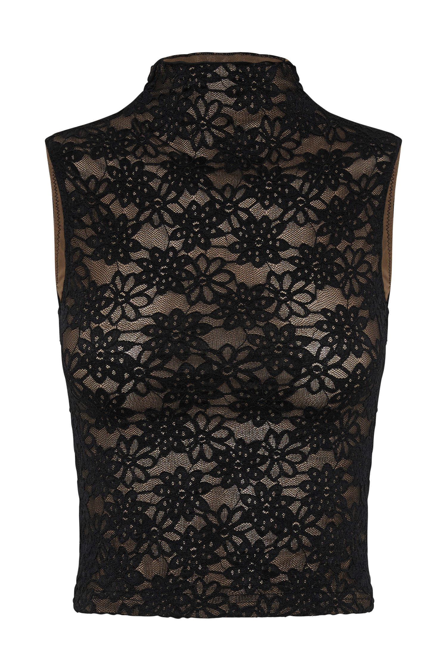 Elska Lace High Neck Top - Black-My Chic Way.All Rights Reserved