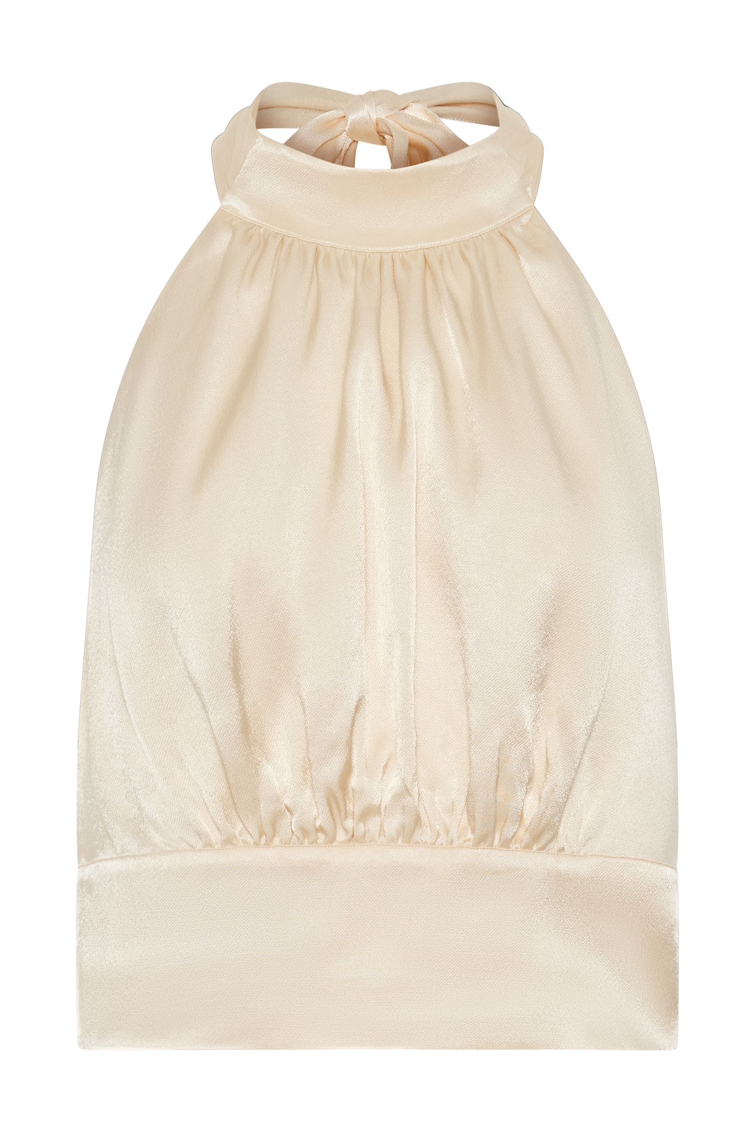 Clara Satin Halter Top - Buttercream-My Chic Way.All Rights Reserved