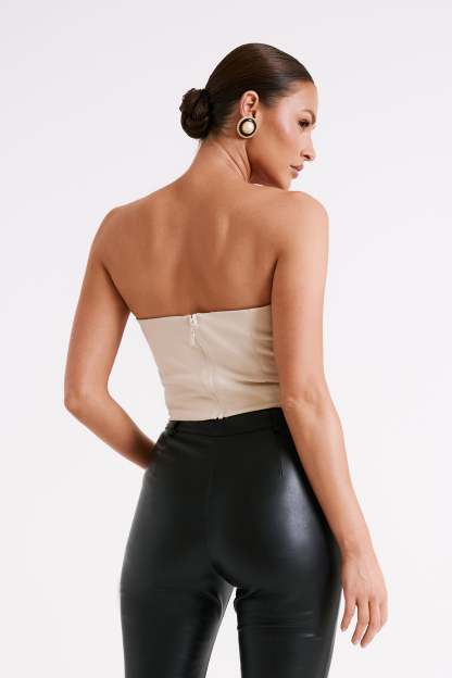 Dahlia Strapless V Corset - Cream-My Chic Way.All Rights Reserved