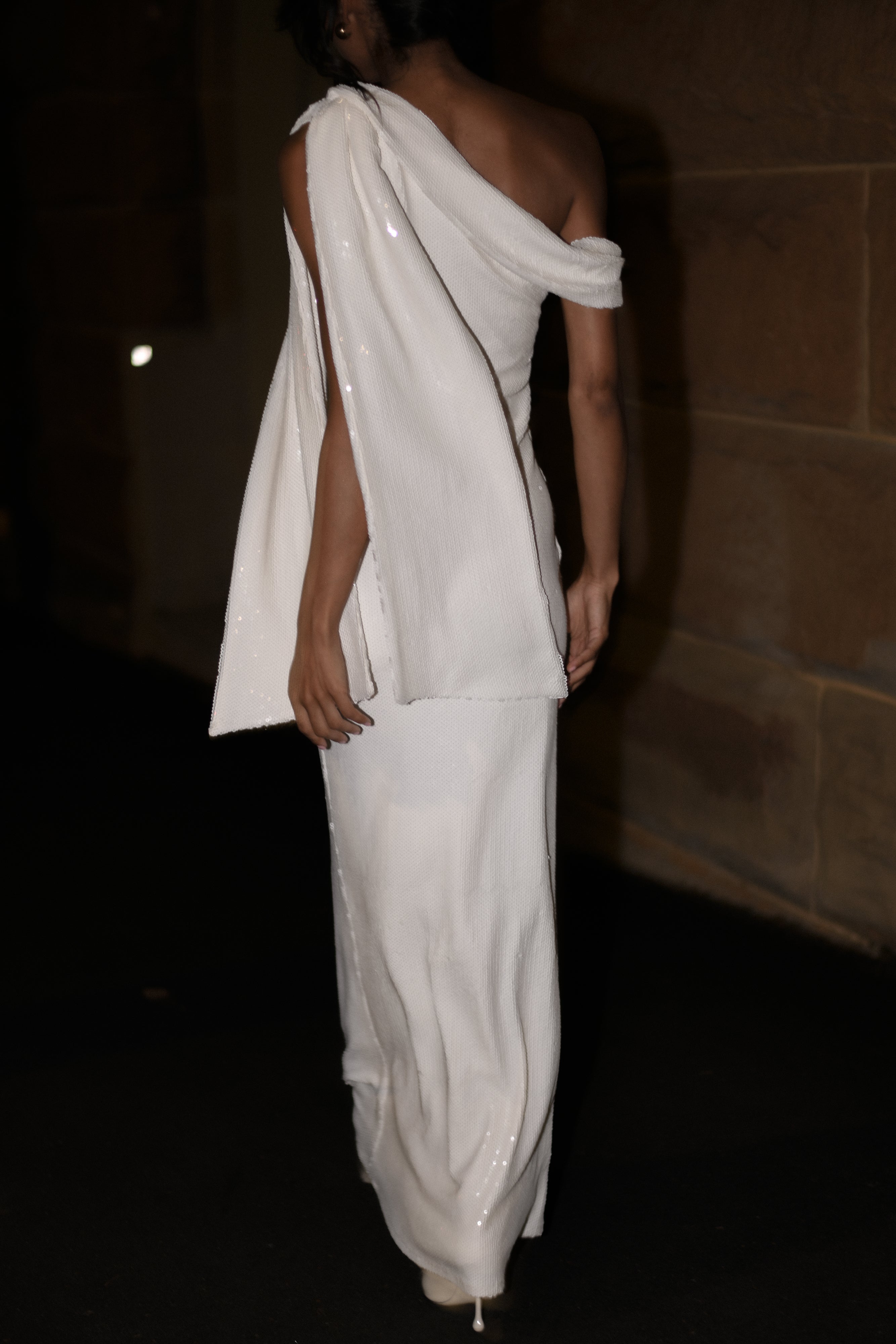 Catarina Sequin Maxi Dress - White-My Chic Way.All Rights Reserved