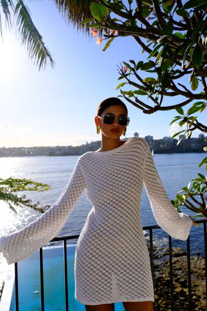Galilea Knit Mini Dress - Ivory-My Chic Way.All Rights Reserved