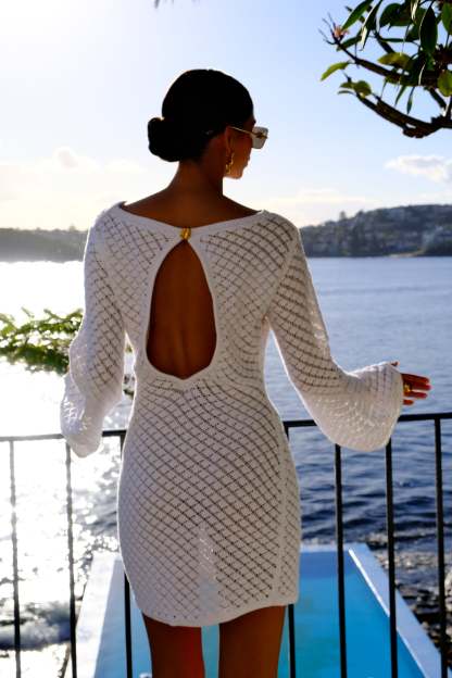 Galilea Knit Mini Dress - Ivory-My Chic Way.All Rights Reserved