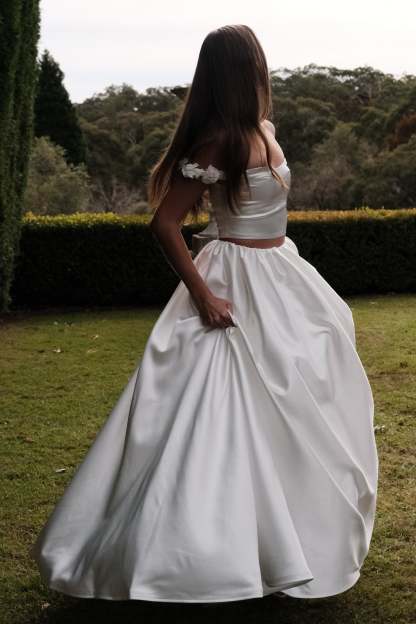 Kelsey Satin Maxi Skirt - White-My Chic Way.All Rights Reserved