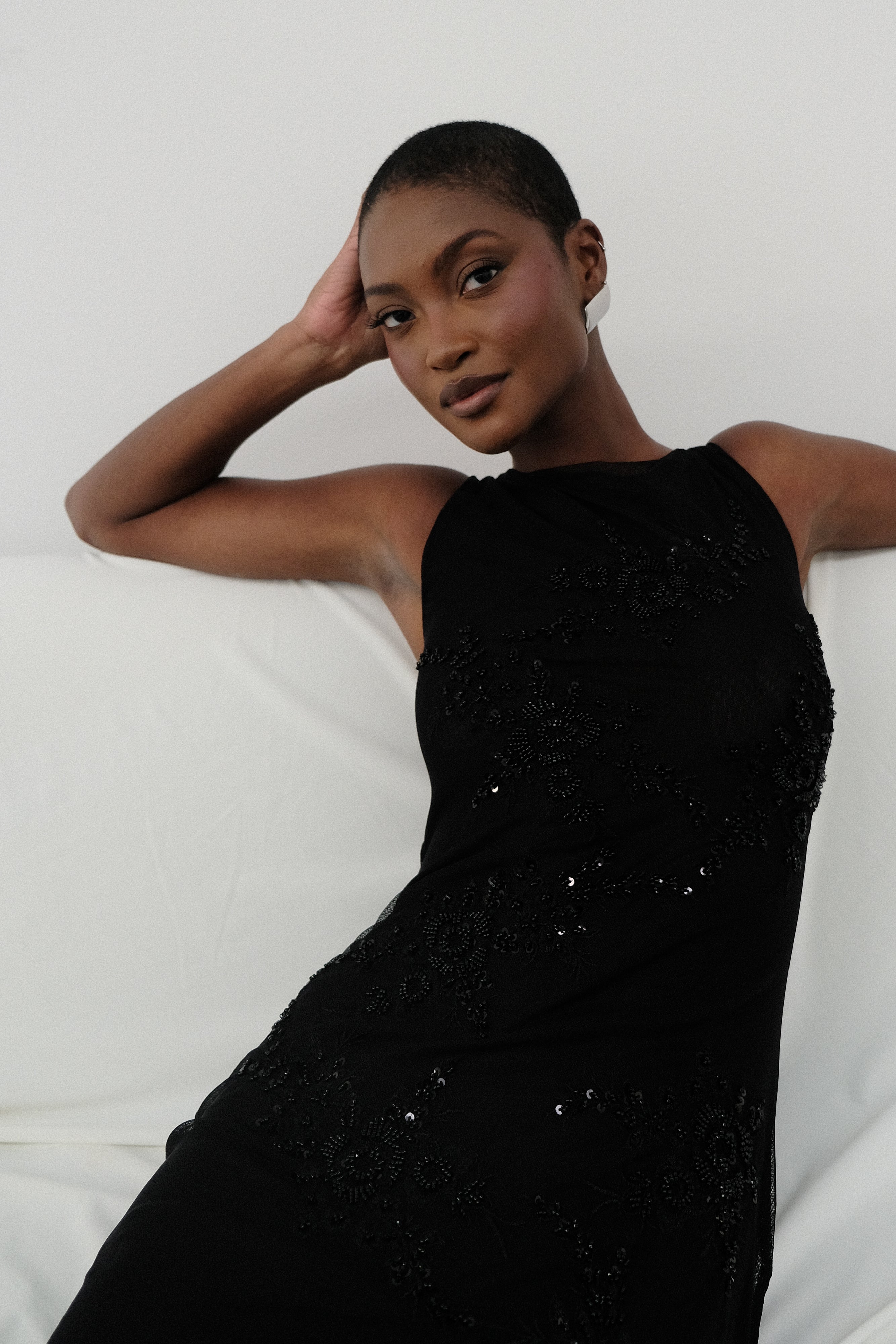 Maeva Embroidered Mesh Maxi Dress - Black-My Chic Way.All Rights Reserved