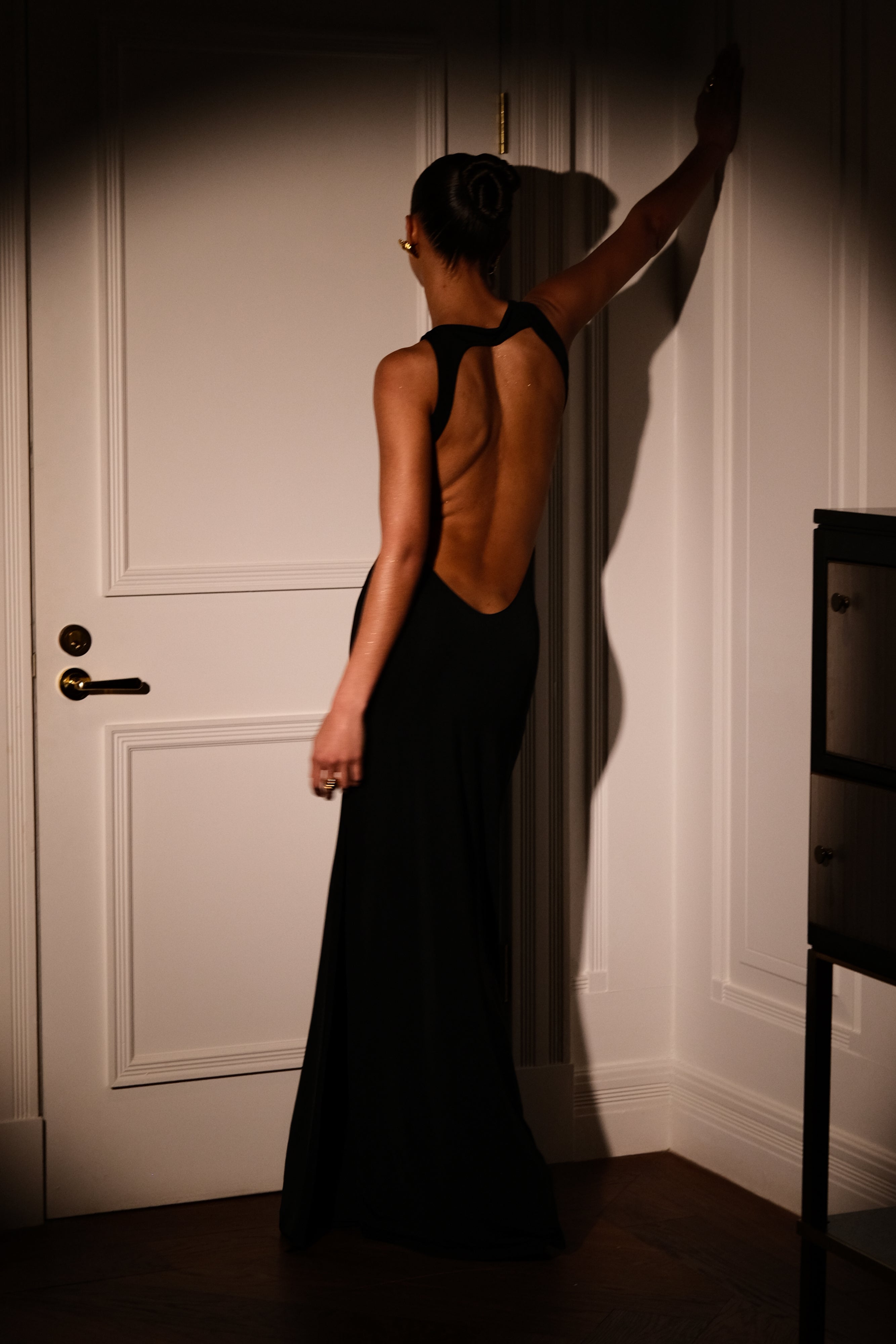 Louise Slinky Backless Maxi Dress - Black-My Chic Way.All Rights Reserved