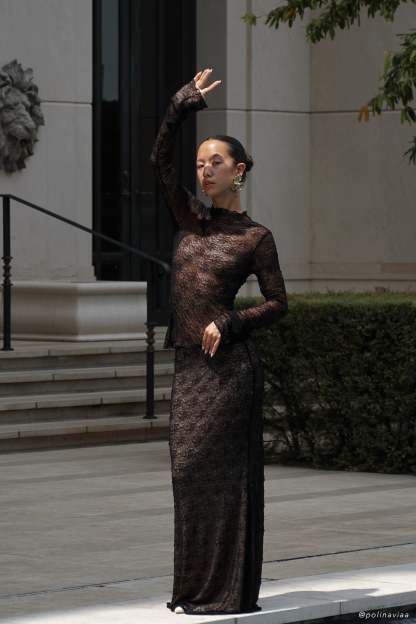 Riley Sheer Lace Long Sleeve Top - Black-My Chic Way.All Rights Reserved
