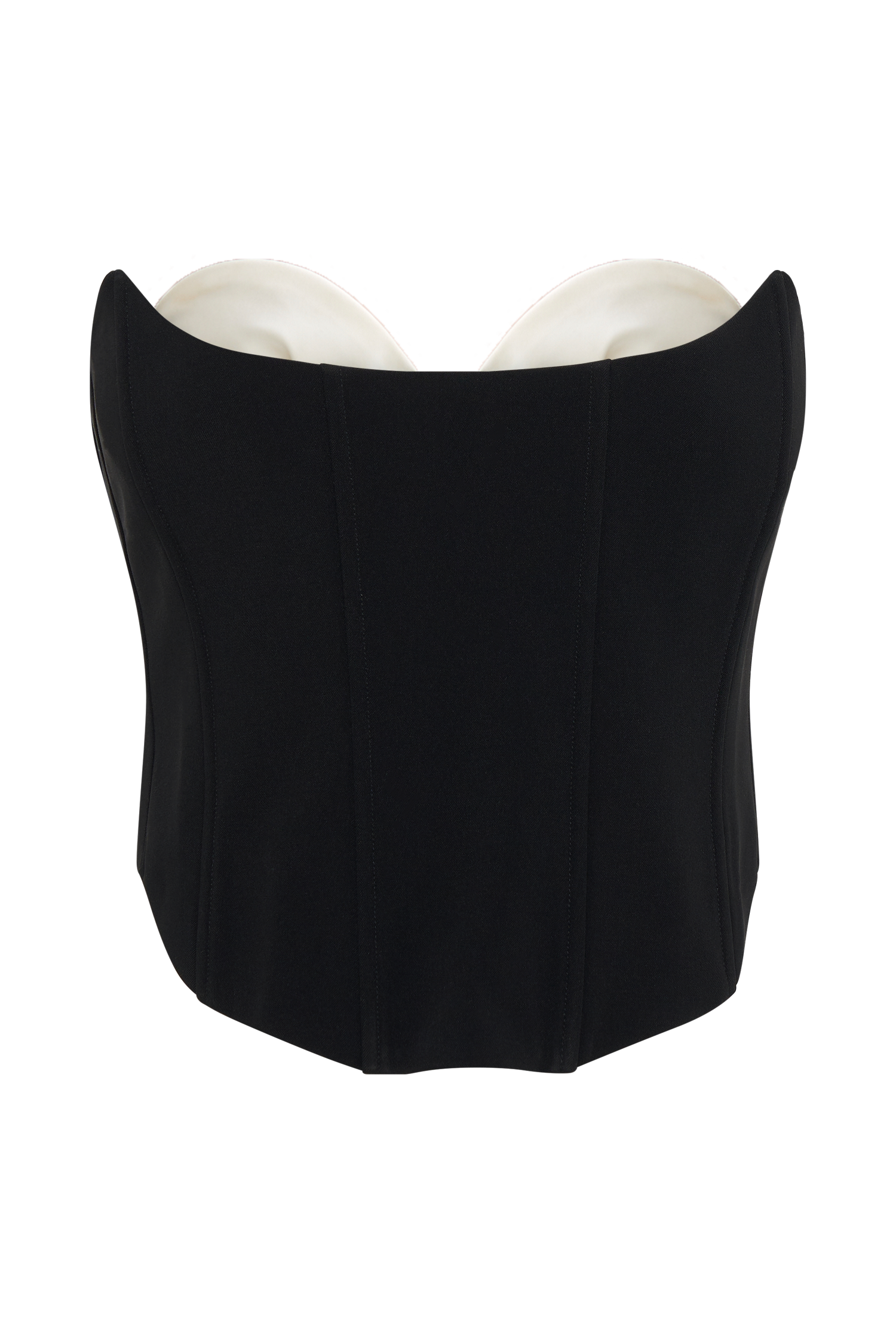 Oceane Contrast Suiting Strapless Corset - Black-My Chic Way.All Rights Reserved