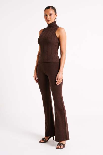 Angelina Ribbed Turtleneck - Chocolate-My Chic Way.All Rights Reserved