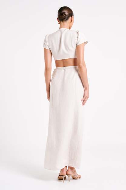 Fatima Linen Crop Top - Natural-My Chic Way.All Rights Reserved