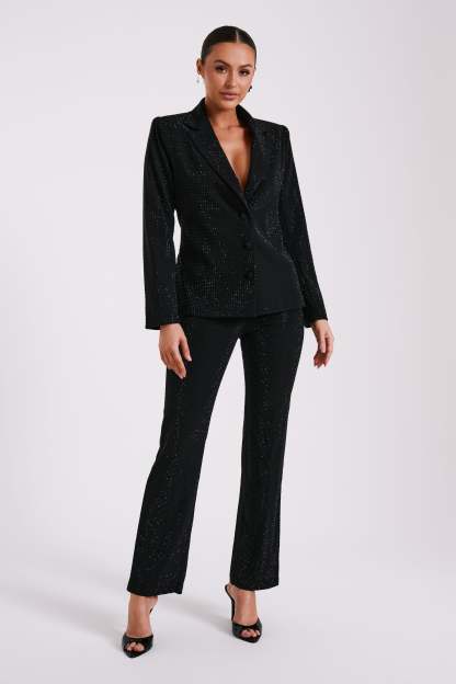 Rhett Square Diamante Jacket - Black-My Chic Way.All Rights Reserved