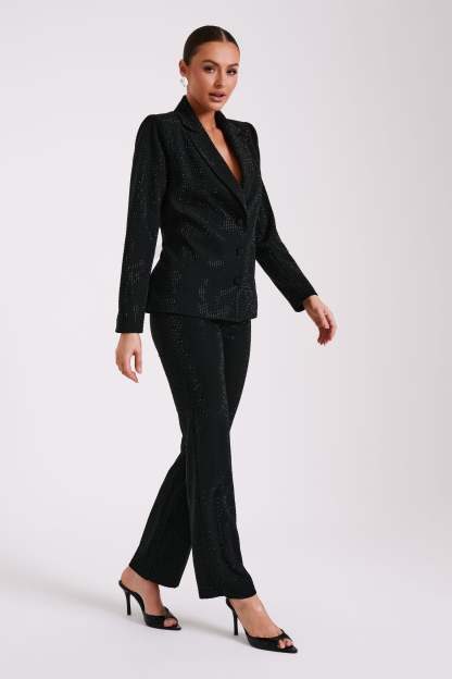 Rhett Square Diamante Jacket - Black-My Chic Way.All Rights Reserved