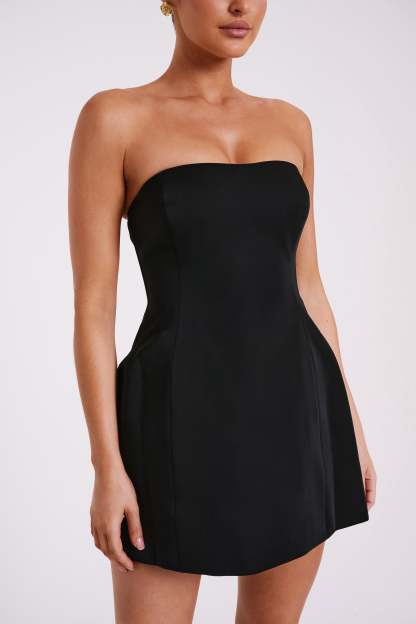 Neeka Strapless Bow Back Mini Dress - Black-My Chic Way.All Rights Reserved
