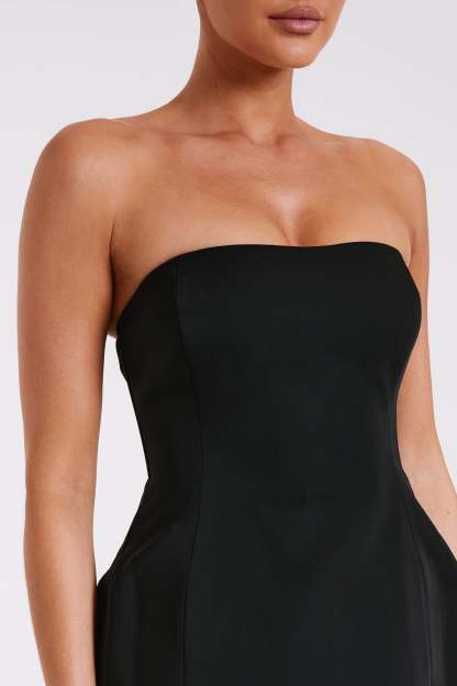 Neeka Strapless Bow Back Mini Dress - Black-My Chic Way.All Rights Reserved
