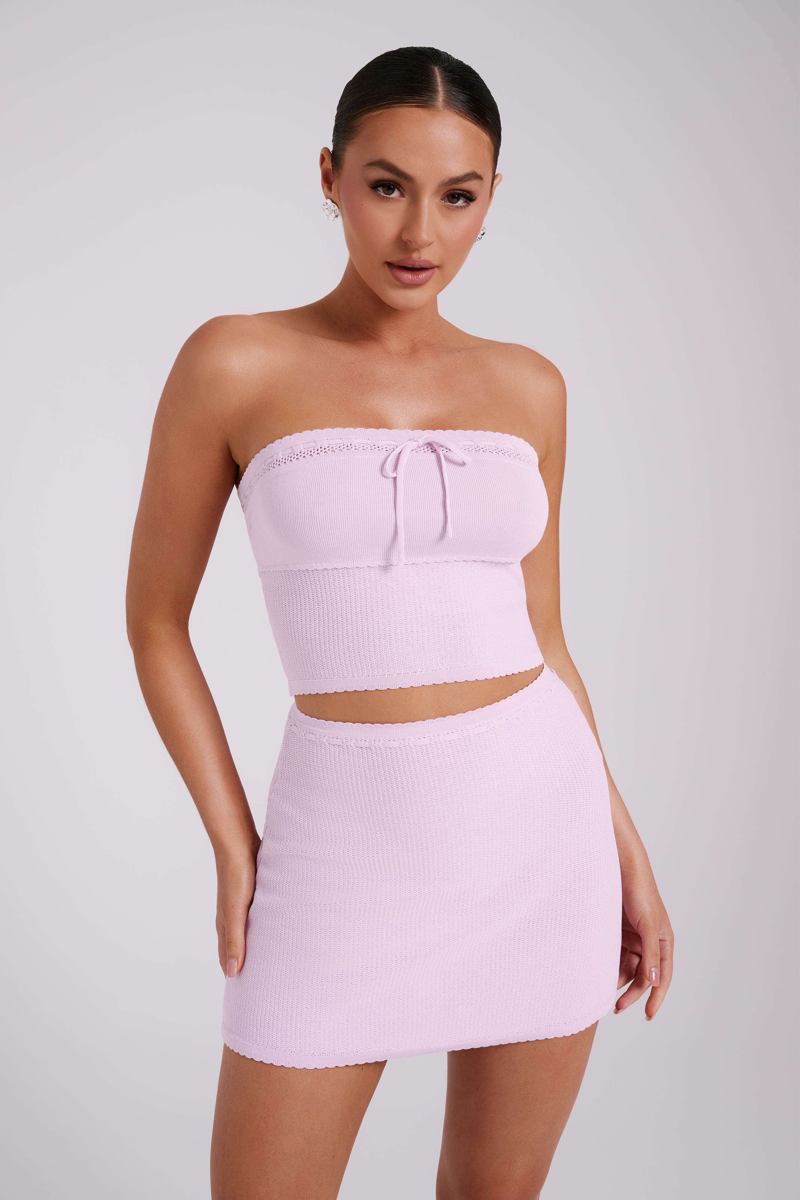 Kyra Waffle Mini Skirt - Rosewater-My Chic Way.All Rights Reserved