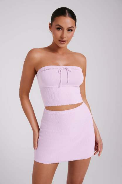 Kyra Waffle Mini Skirt - Rosewater-My Chic Way.All Rights Reserved