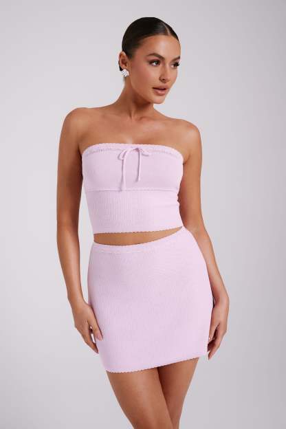 Kyra Waffle Mini Skirt - Rosewater-My Chic Way.All Rights Reserved