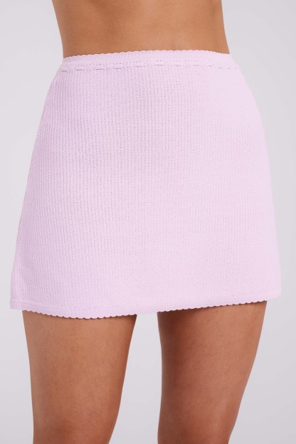 Kyra Waffle Mini Skirt - Rosewater-My Chic Way.All Rights Reserved