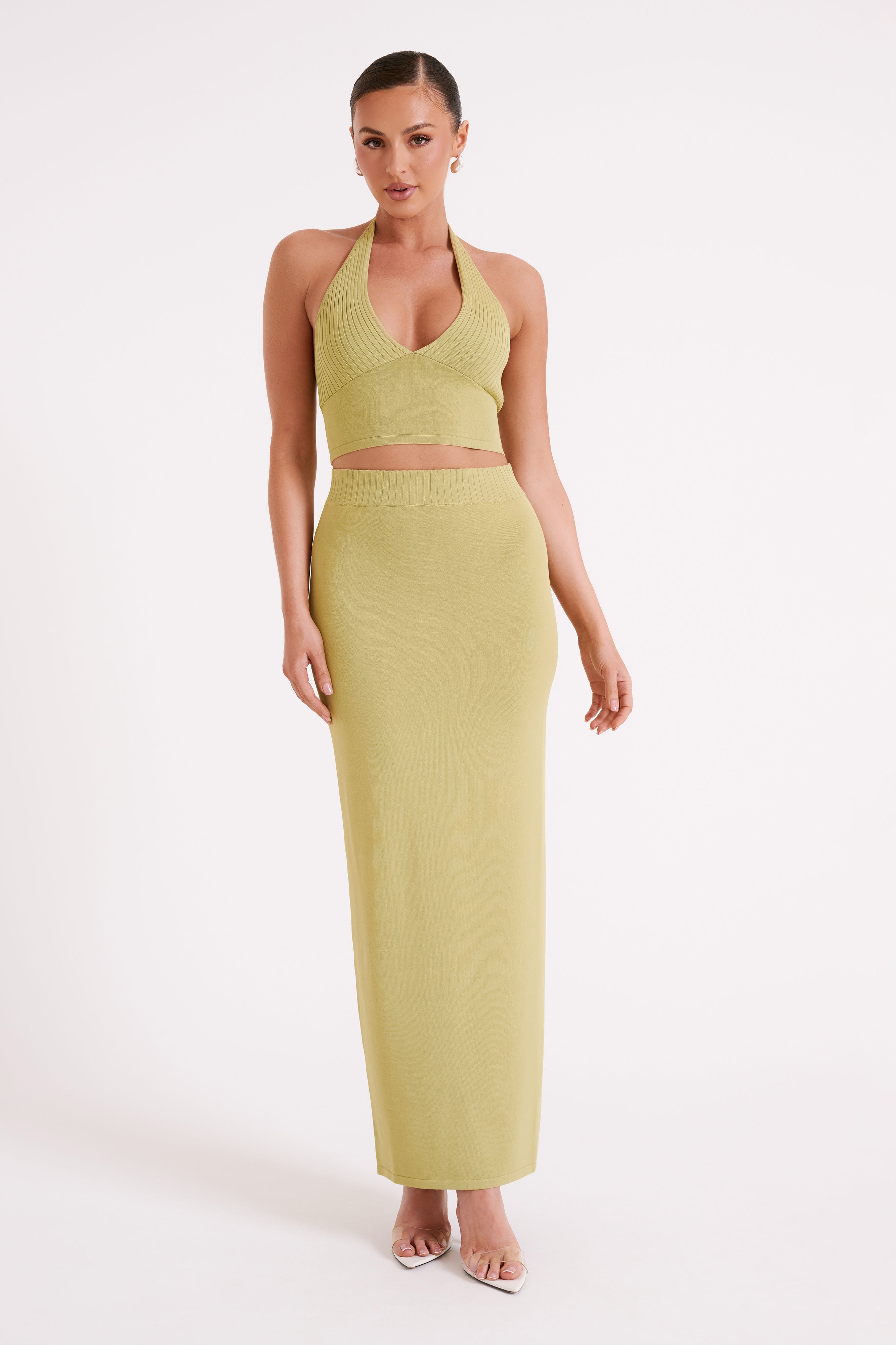 Darby Knit Midi Skirt - Sage-My Chic Way.All Rights Reserved