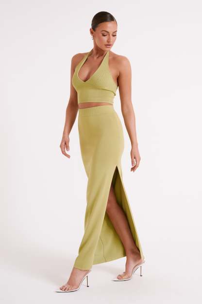 Darby Knit Midi Skirt - Sage-My Chic Way.All Rights Reserved