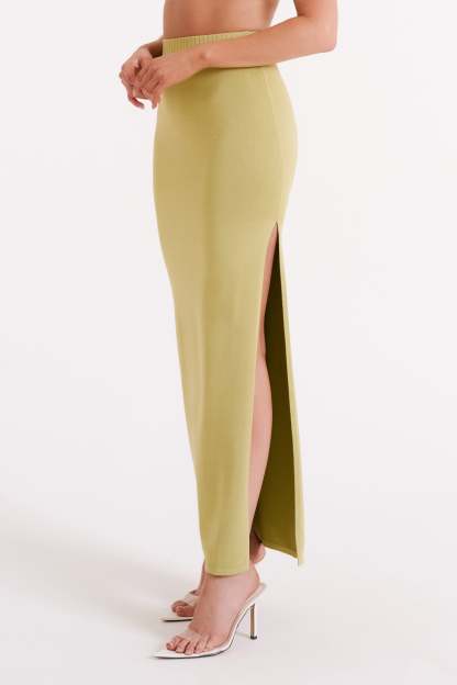 Darby Knit Midi Skirt - Sage-My Chic Way.All Rights Reserved
