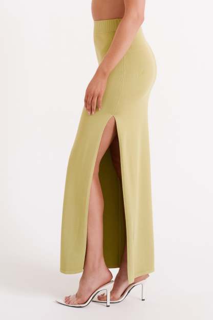 Darby Knit Midi Skirt - Sage-My Chic Way.All Rights Reserved