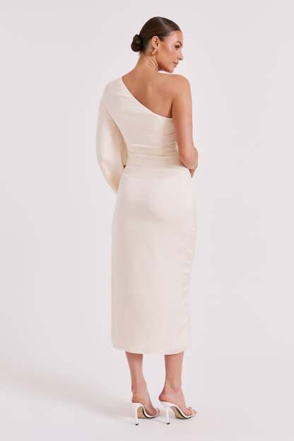Nyomi One Shoulder Maxi Dress - Ivory-My Chic Way.All Rights Reserved