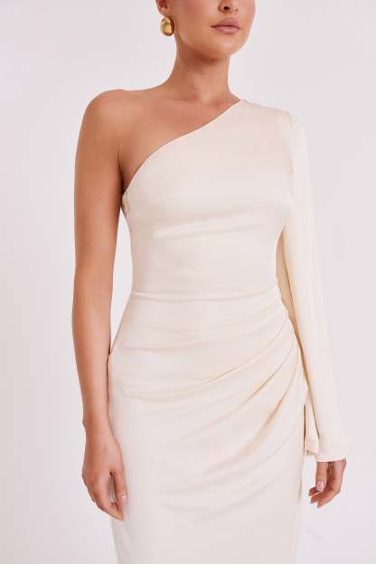 Nyomi One Shoulder Maxi Dress - Ivory-My Chic Way.All Rights Reserved