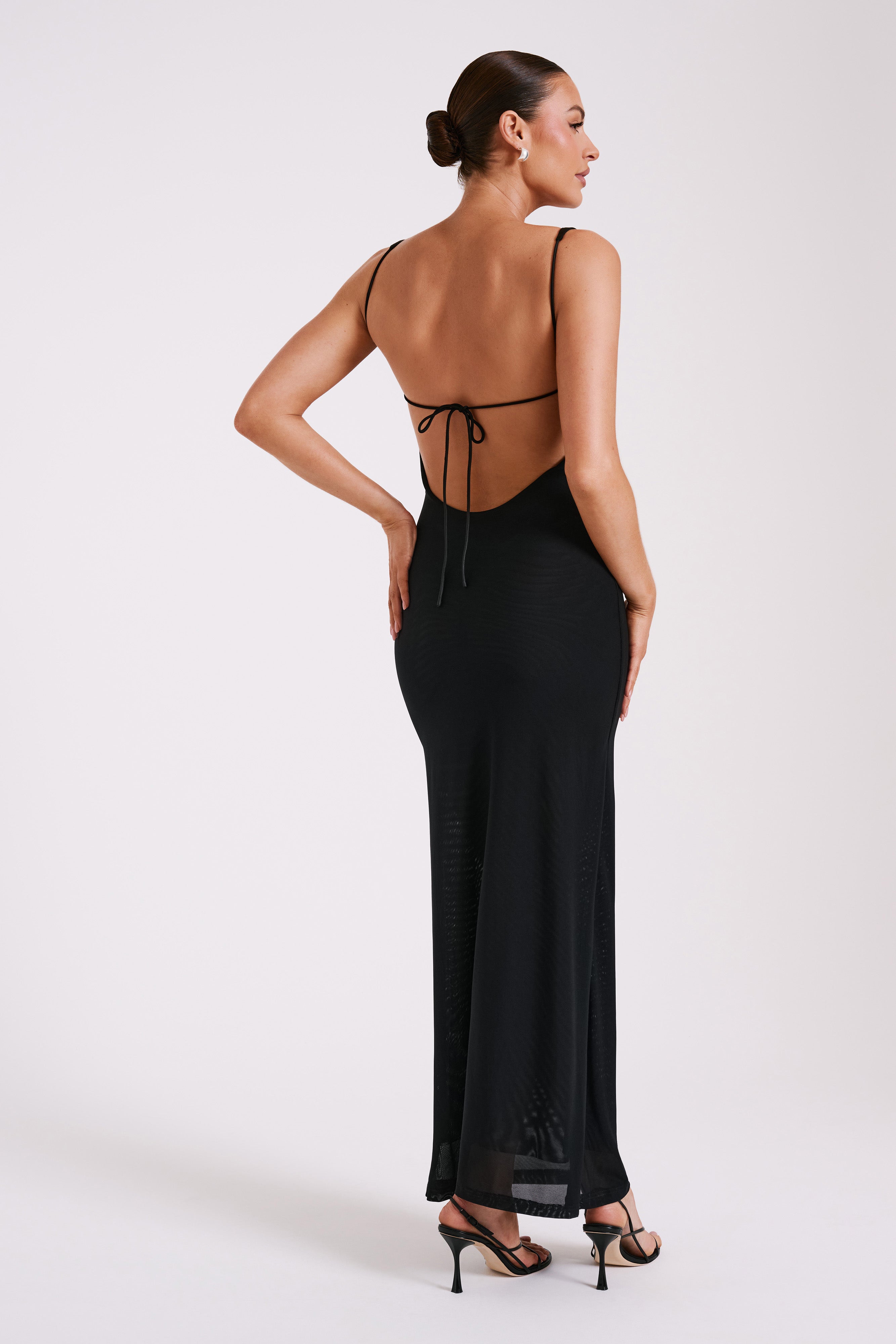 Maya Beaded Mesh Maxi Dress - Black-My Chic Way.All Rights Reserved