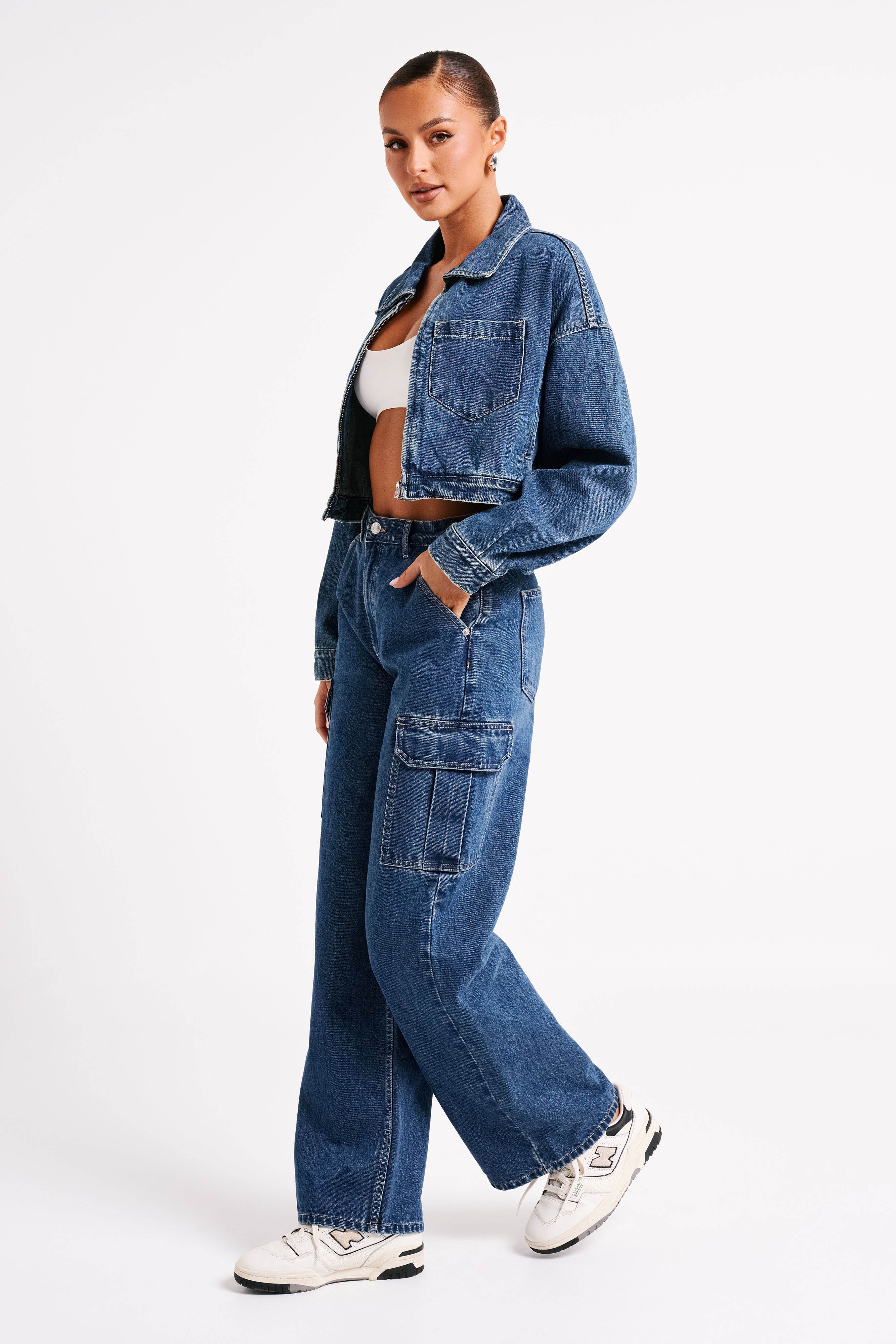 Jagger Mid Rise Oversized Denim Jean - Dark Blue-My Chic Way.All Rights Reserved
