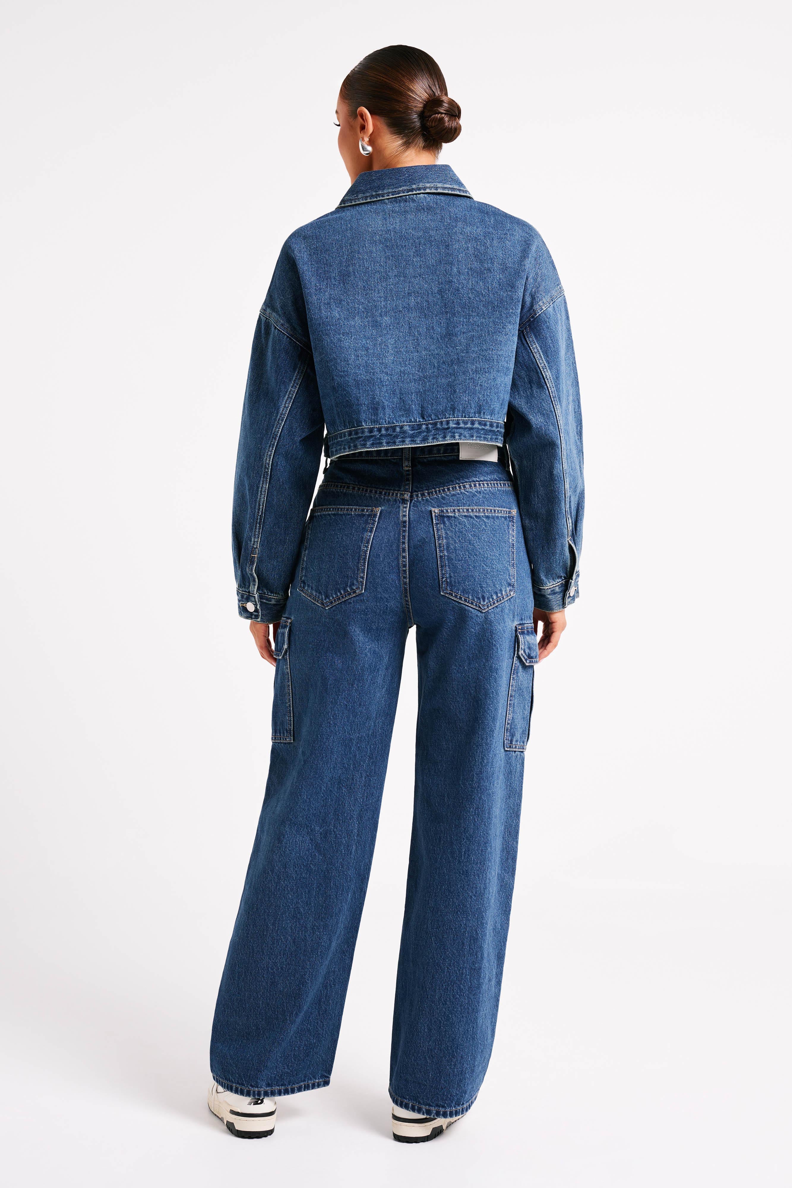 Jagger Mid Rise Oversized Denim Jean - Dark Blue-My Chic Way.All Rights Reserved