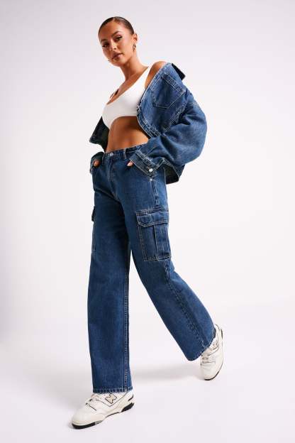 Jagger Mid Rise Oversized Denim Jean - Dark Blue-My Chic Way.All Rights Reserved