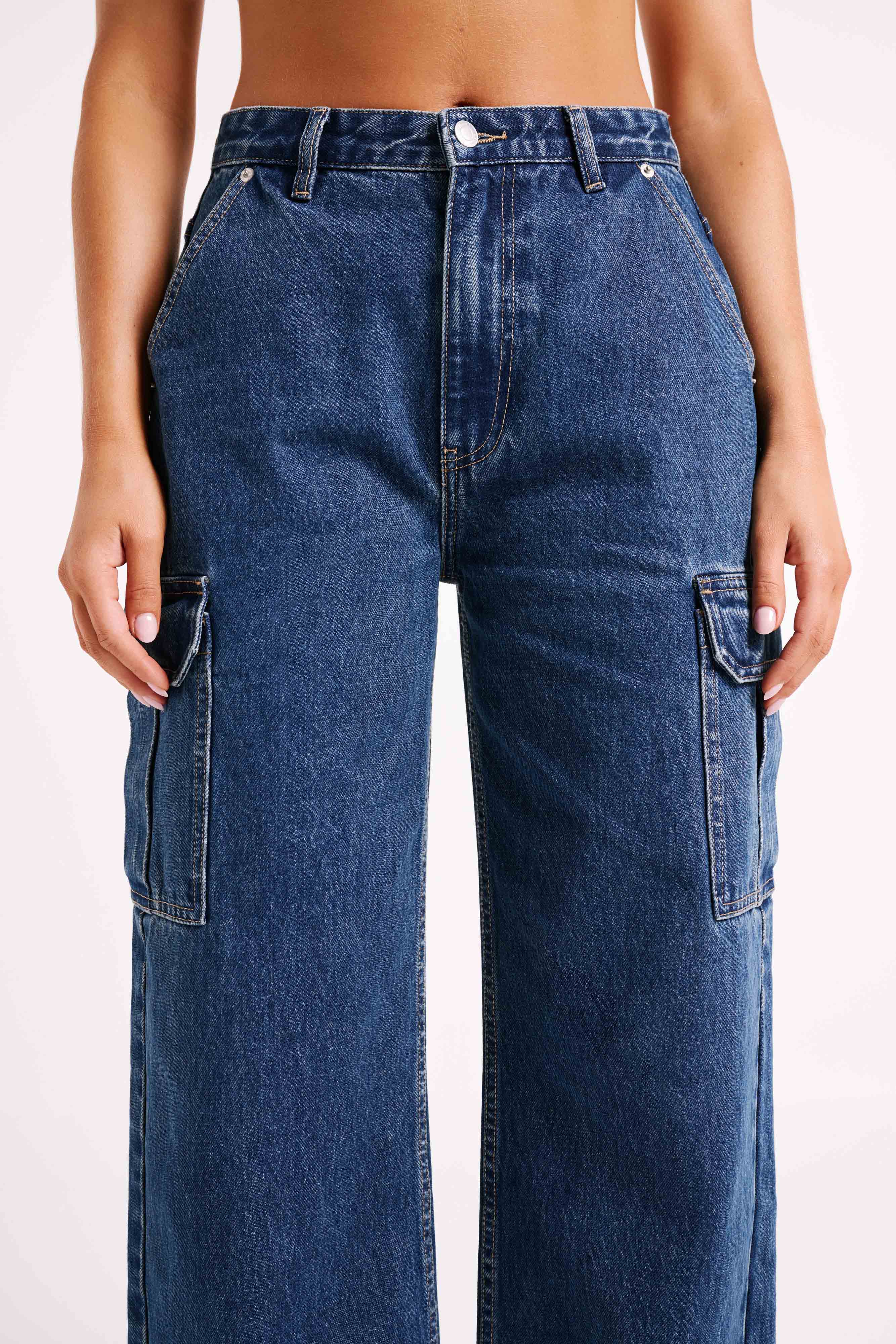 Jagger Mid Rise Oversized Denim Jean - Dark Blue-My Chic Way.All Rights Reserved
