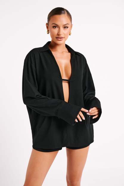 Jadri Linen Shorts - Black-My Chic Way.All Rights Reserved