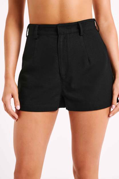 Jadri Linen Shorts - Black-My Chic Way.All Rights Reserved
