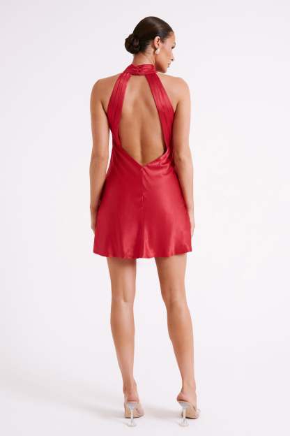 Claire A Line Mini Dress - Red-My Chic Way.All Rights Reserved