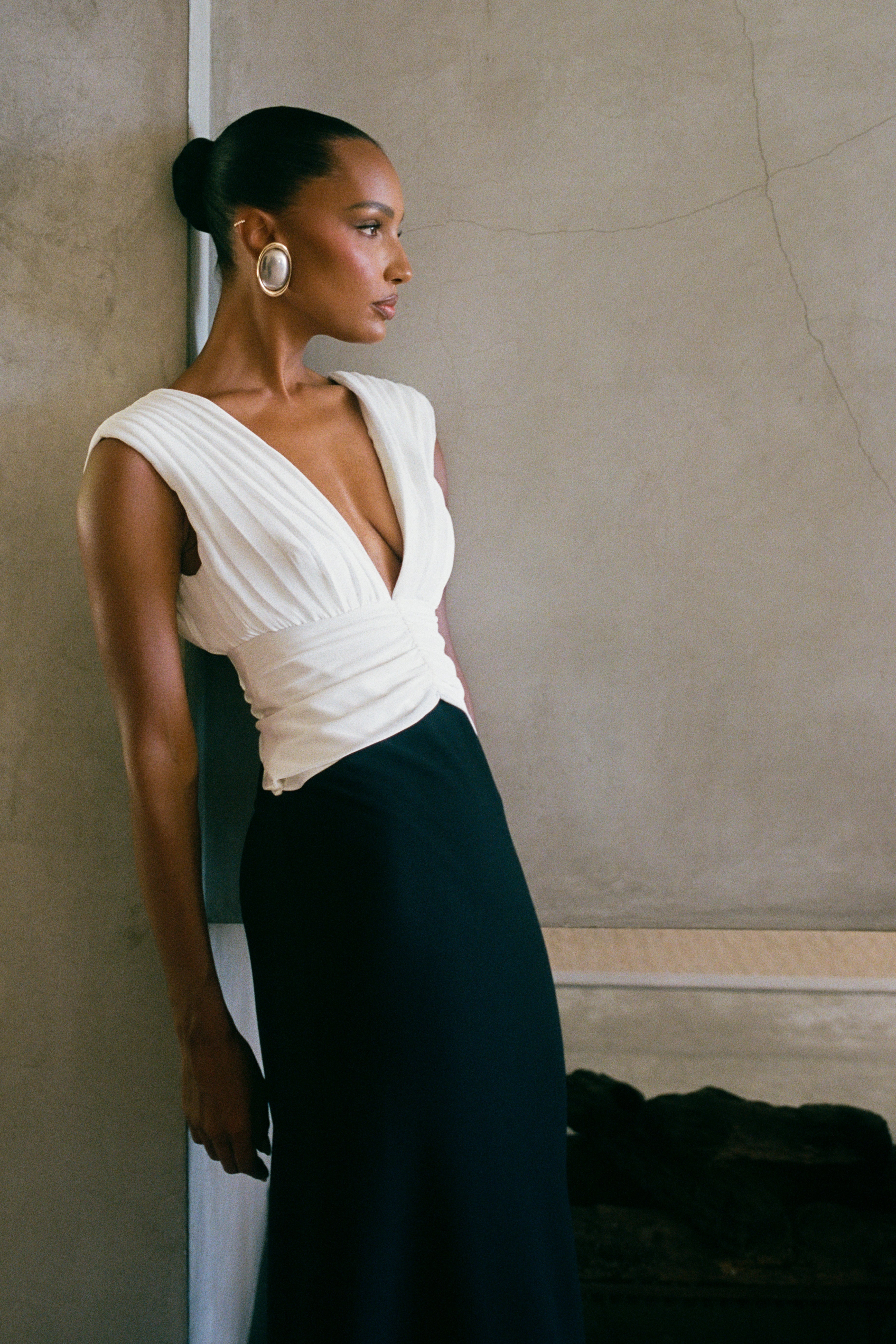 Monique Contrast Maxi Dress - Black-My Chic Way.All Rights Reserved